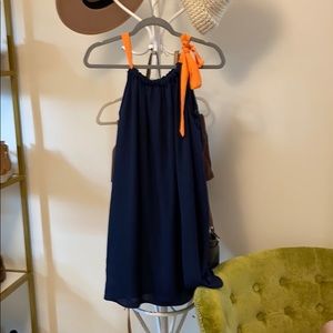 Navy and Orange sack dress